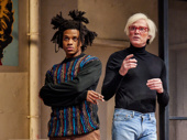 Jeremy Pope as Jean-Michel Basquiat and Paul Bettany as Andy Warhol in The Collaboration.