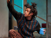 Jeremy Pope as Jean-Michel Basquiat in The Collaboration.