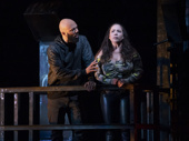 Common as Junior and Rosal Colón as Lulu in Between Riverside and Crazy.