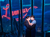 Ashley Loren as Satine and Aaron Tveit as Christian in Moulin Rouge! The Musical.