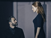 Arian Moayed as Torvald Helmer and Jessica Chastain as Nora in A Doll's House.