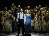 Josh Groban as Sweeney Todd, Annaleigh Ashford as Mrs. Lovett and the cast of Sweeney Todd.