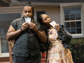 Marcel Spears as Juicy and Adrianna Mitchell as Opal in Fat Ham.