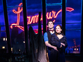 Derek Klena as Christian and Joanna "JoJo" Levesque as Satine in Moulin Rouge! The Musical.