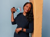 Audra McDonald relaxes with her Broadway.com Audience Choice Award for Favorite Performance of the Year, honoring her work in Ohio State Murders.