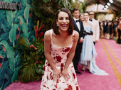Funny Girl star Lea Michele shares a laugh on the red carpet.