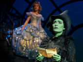 McKenzie Kurtz as Glinda and Alyssa Fox as Elphaba in Wicked.