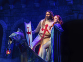 Nik Walker as Sir Galahad and Leslie Rodriguez Kritzer as The Lady of the Lake in Spamalot.