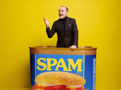 Jimmy Smagula plays Sir Bedevere. Seen here with Spam.