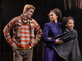 Daniel Fredrick as Ron Weasley, Cara Ricketts as Hermione Granger, Maya Jerome Thomas as Rose Granger-Weasley in Harry Potter and the Cursed Child.