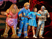 Kyle Ramar Freeman as Lion, Avery Wilson as Scarecrow, Nichelle Lewis as Dorothy and Phillip Johnson Richardson as Tinman in the national tour of The Wiz.