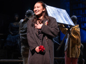 Lola Tung as Eurydice in Hadestown.
