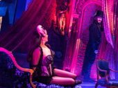 Courtney Reed as Satine and David Harris as The Duke in Moulin Rouge! The Musical.