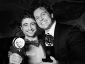 Can’t get enough of these two! Merrily Tony winners Daniel Radcliffe and Jonathan Groff beam with joy