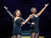 Alyssa Milano as Roxie Hart and Kimberly Marable as Velma Kelly in Chicago.