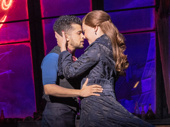 Jordan Fisher as Christian and Solea Pfeiffer as Satine in Moulin Rouge! The Musical.