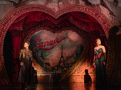 Jordan Fisher as Christian and Solea Pfeiffer as Satine in Moulin Rouge! The Musical.