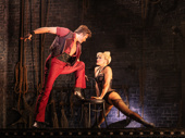 Pepe Muñoz as Santiago and Samantha Dodemaide as Nini in Moulin Rouge! The Musical.