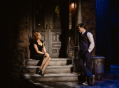 Elizabeth Gillies as Audrey and Graham Phillips as Seymour in Little Shop of Horrors.