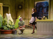 Graham Phillips as Seymour and Elizabeth Gillies as Audrey in Little Shop of Horrors.