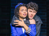 Lorna Courtney as Veronica Sawyer and Casey Likes as Jason "J.D." Dean in Heathers The Musical.