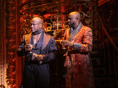 Taye Diggs as The Duke of Monroth and Wayne Brady as Harold Zidler in Moulin Rouge! The Musical.