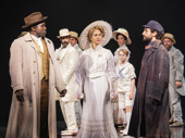 Joshua Henry as Coalhouse Walker Jr., Caissie Levy as Mother, Brandon Uranowitz as Tateh and the cast of Ragtime.