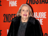 Anne Reid takes a moment away from Oedipus to celebrate Marjorie Prime's opening night.