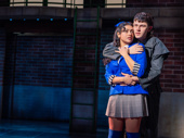 Kuhoo Verma as Veronica Sawyer and Casey Likes as Jason "J.D." Dean in Heathers The Musical.
