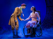 Danny Quadrino as Boq and Jenna Bainbridge as Nessarose in Wicked.