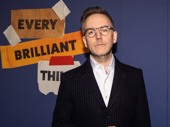 Duncan Macmillan, who co-directs and co-wrote Every Brilliant Thing, looks gratified on opening night of his Broadway show.