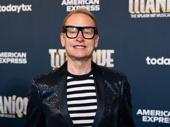 Carson Kressley stuns in sequins and stripes on the opening night carpet of Titanique on Broadway.