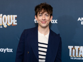 Spelling Bee star Kevin McHale takes the opening night carpet of Titanique, despite the spelling error.