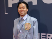 Proof's Jin Ha sports a Math Lady pin, poking fun at his math nerd character in the Broadway revival.