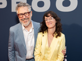 Radio host Ira Glass and director Susanna Fogel congratulate the cast and crew of Proof on Broadway.