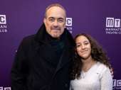 Cost of Living actor David Zayas and his daughter stop traffic on the opening night carpet of The Balusters.
