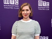 Tony winner Miriam Silverman stripes a pose on the opening night carpet of The Balusters.