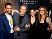 The Lost Boys choreographer Christopher Cree Grant, director Michael Arden, choreographer Lauren Yalango-Grant and lighting designer Jen Schriever celebrate the show's wins for Outstanding Scenic and Lighting Design.