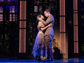 Eva Noblezada as Daisy Buchanan and Reeve Carney as Jay Gatsby in The Great Gatsby.