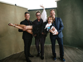 James Carpinello, Marcus Chait and Patrick Wilson raise Shoshana Bean up in celebration of their The Lost Boys Best Musical and Favorite Featured Actress in a Musical awards.