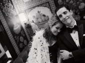 After the big Schmigadoon! Best Musical win, Sara Chase leans on fiancé John Zdrojeski.