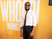 Thespian Biko Eisen-Martin looks sharp on opening night of The Whoopi Monologues.
