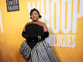 Danielle Pinnock brings humor and heart to The Whoopi Monologues. On the opening night red carpet, she brings glamour in a dramatic gown.