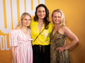 Stage favorites Celia Keenan-Bolger, Sara Bareilles and Catherine Brunell share a moment together on opening night of The Whoopi Monologues.