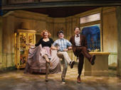 Betsy Wolfe as Audrey, Reg Rogers as Mr. Mushnik and Ethan Slater as Seymour in Little Shop of Horrors.