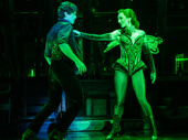 Aaron Tveit as Christian and Kelsie Watts as Satine in Moulin Rouge! The Musical.
