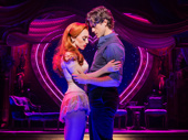 Kelsie Watts as Satine and Aaron Tveit as Christian in Moulin Rouge! The Musical.