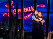 Aaron Tveit as Christian and Kelsie Watts as Satine in Moulin Rouge! The Musical.