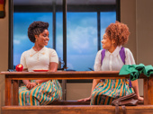 Denée Benton as Paulina and Jasmine Amy Rogers as Ericka in School Girls; Or, The African Mean Girls Play.