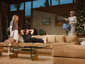 Lily Rabe as Brooke Wyeth, Joe Keery as Trip Wyeth and Julia Louis-Dreyfus as Polly Wyeth in Other Desert Cities.
